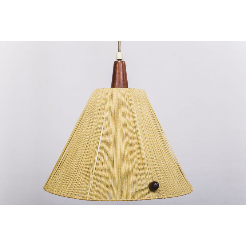 Vintage Raffia pendant lamp from Temde, 1960s