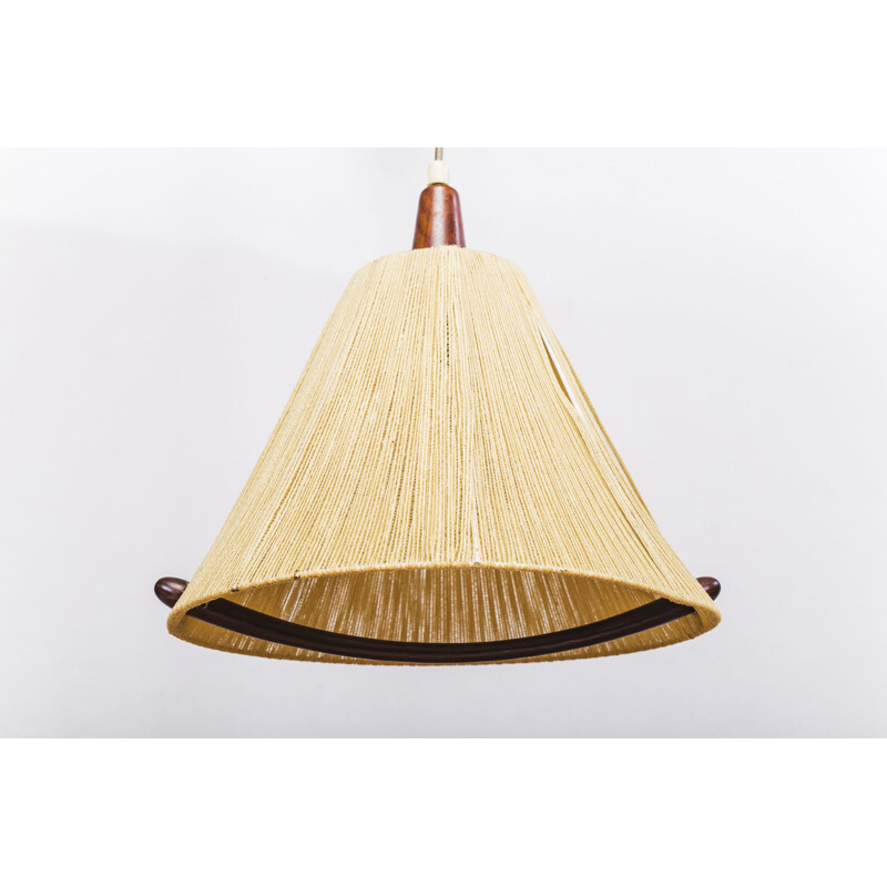 Suspension vintage Raffia de Temde, 1960s