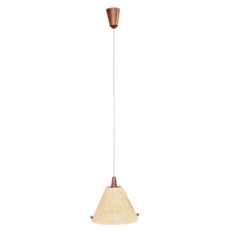 Vintage Raffia pendant lamp from Temde, 1960s