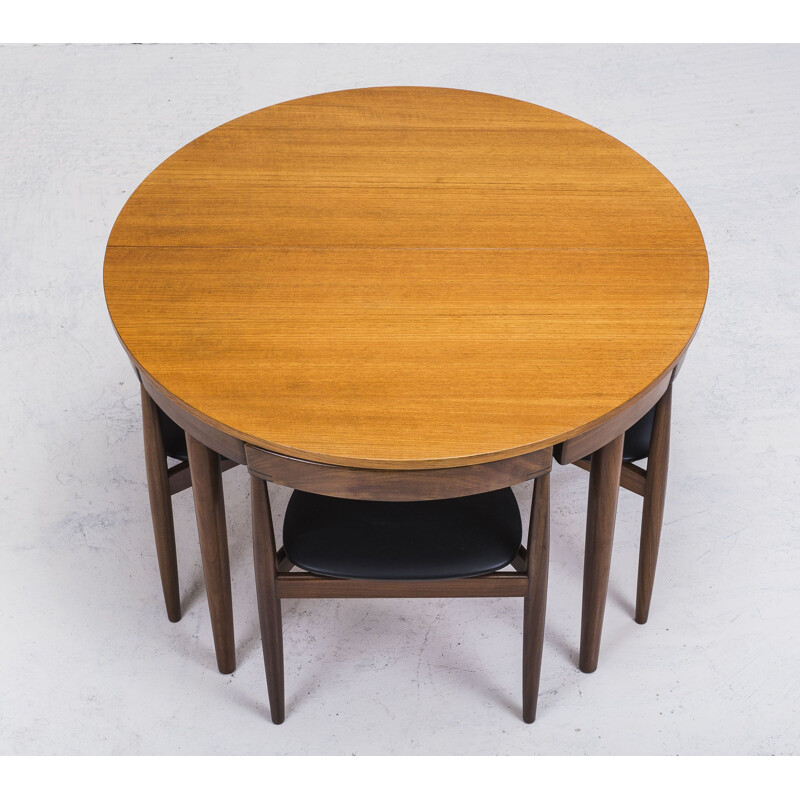 Teak Dining Table and Chairs by Hans Olsen for Frem Røjle, 1950s, Set of 4