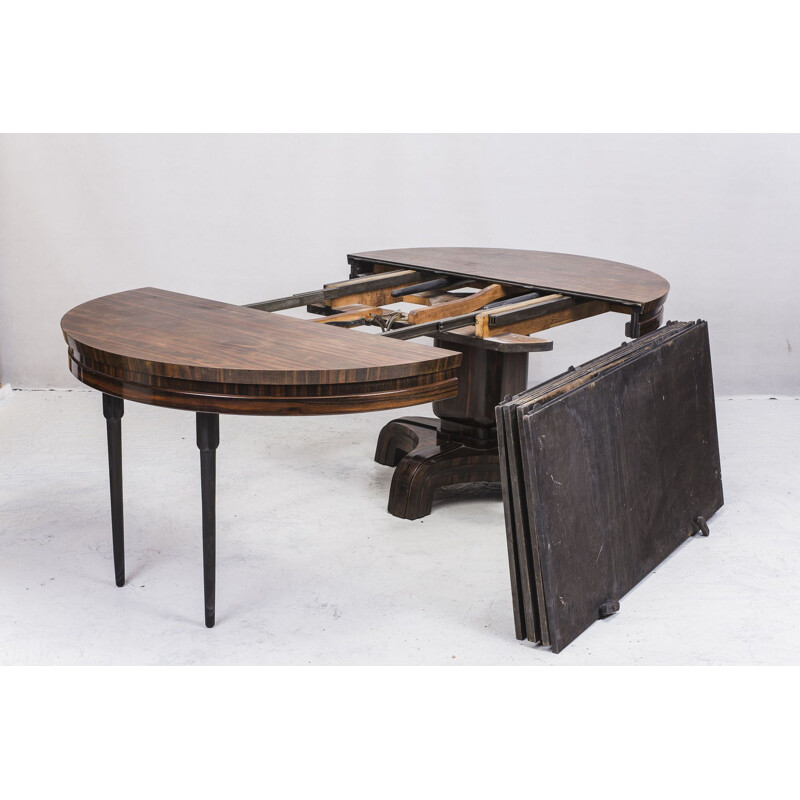 Art Deco Ebony vintage dining table, 1930s