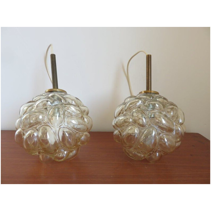 Pair of vintage pendant lights by Helena Tynell for Limburg, 1960s