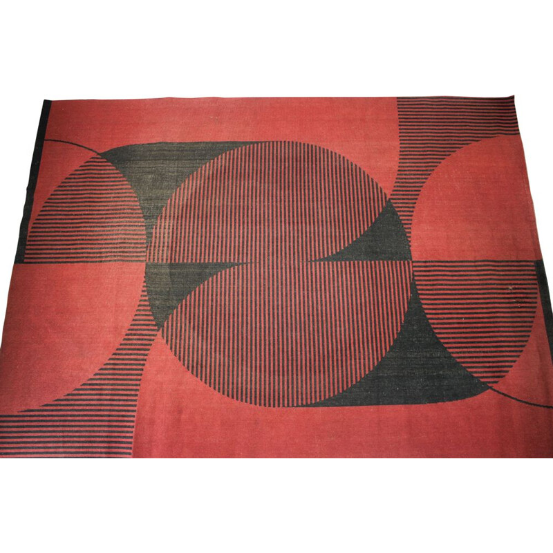 Vintage rug with abstract modernist geometric patterns, 1970