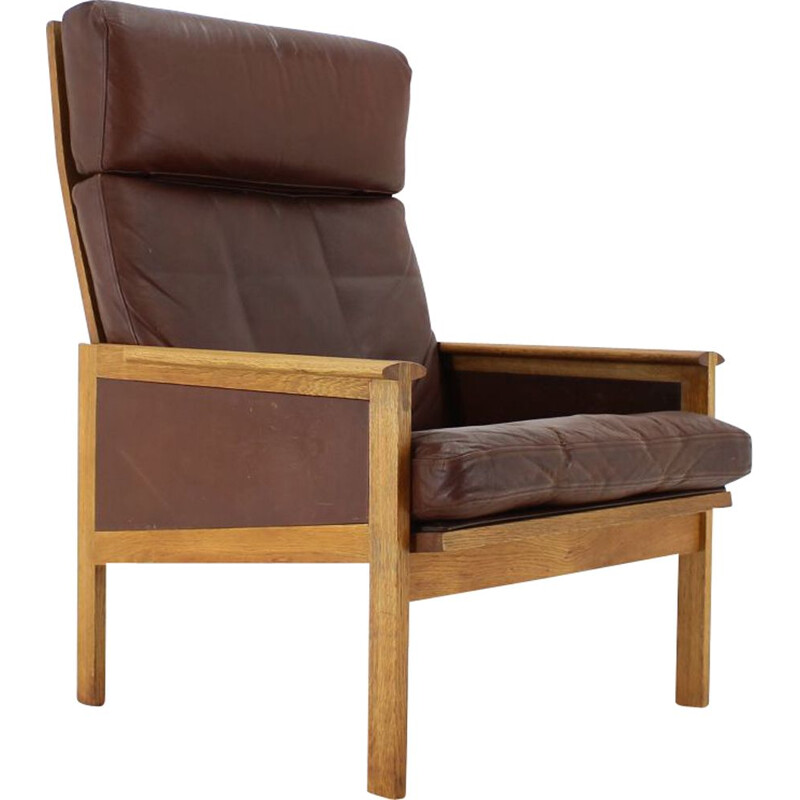 1970s Illum Wikkelsø Capella Leather High Back Lounge Chair for Eilersen