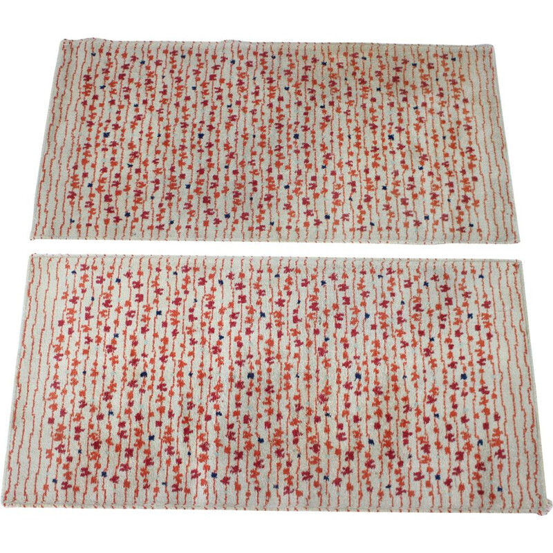 Pair of vintage abstract modernist rugs, Czechoslovakia 1960