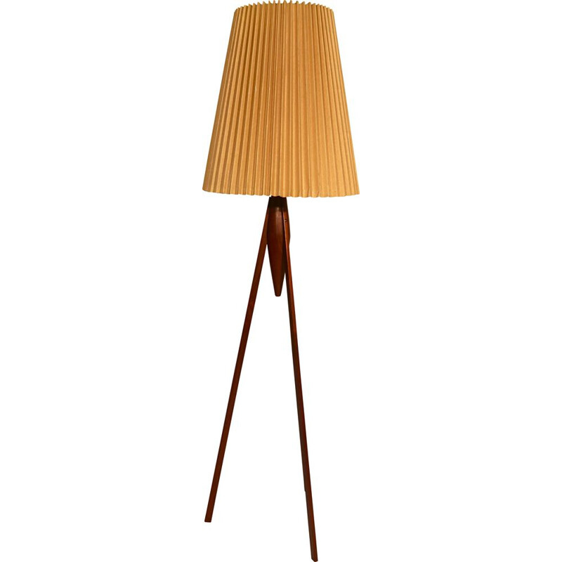 Vintage scandinavian mahogany floor lamp, 1950