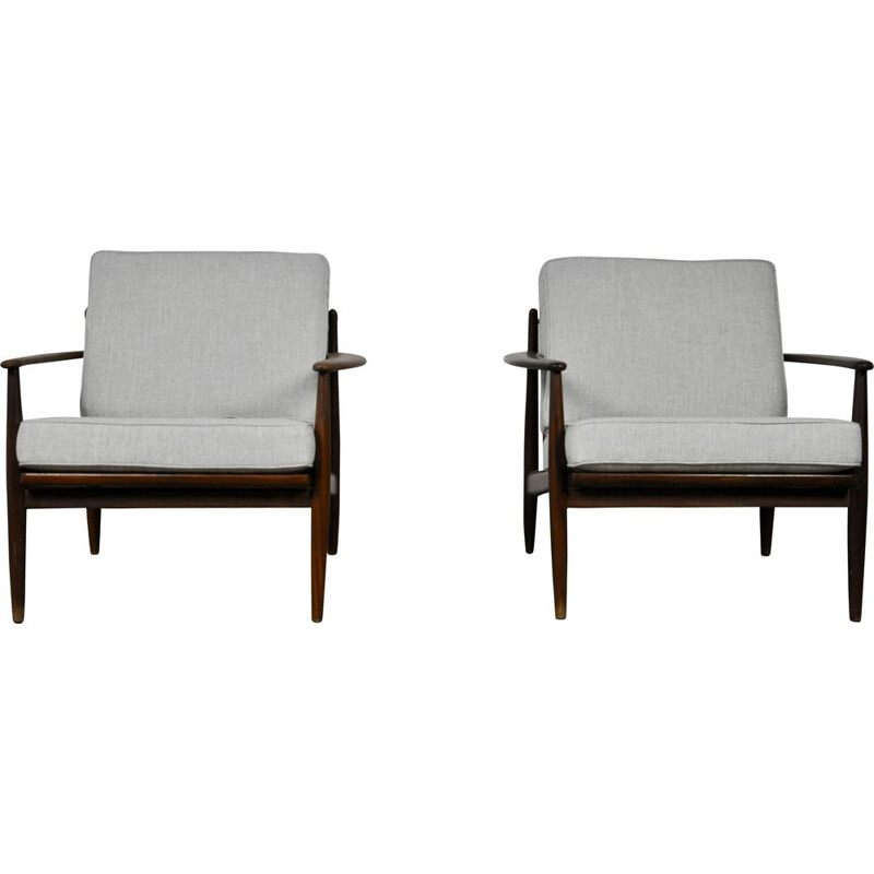 Set of 2 vintage scandinavian armchairs, 1960s