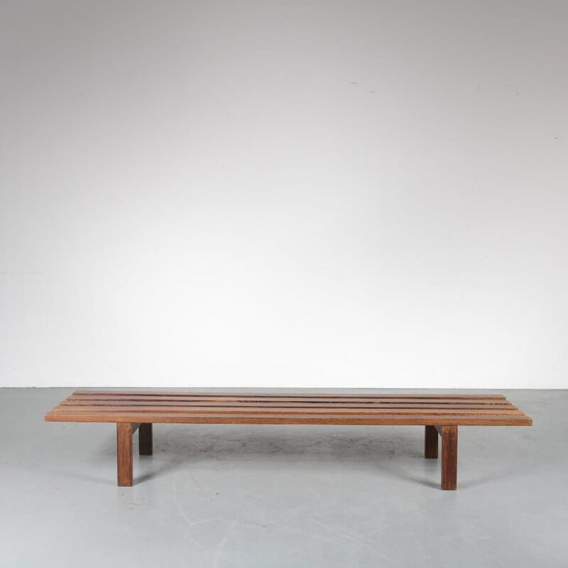 1960s Dutch museum bench  designed by Martin Visser, manufactured by Spectrum in the Netherlands