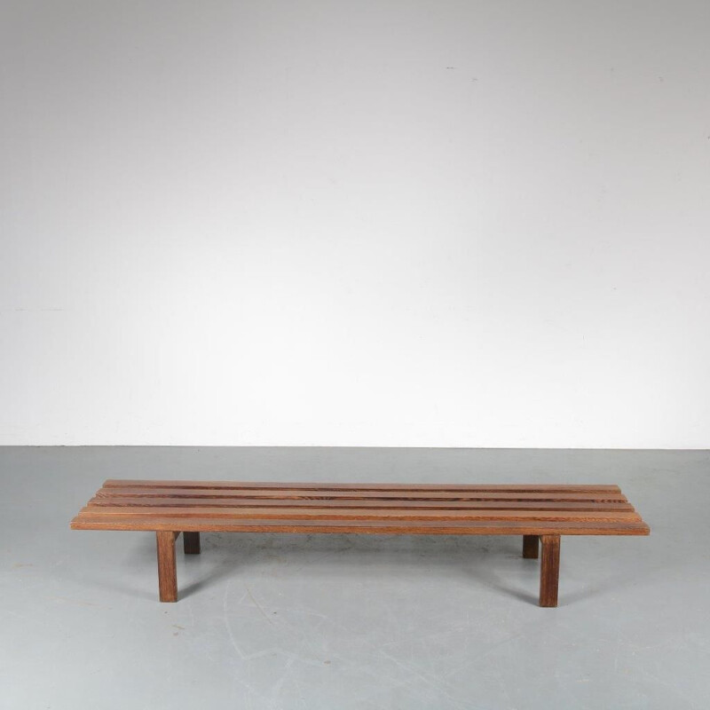 1960s Dutch museum bench  designed by Martin Visser, manufactured by Spectrum in the Netherlands