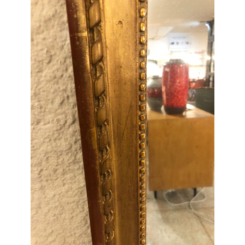 Grand miroir vintage en bois doré