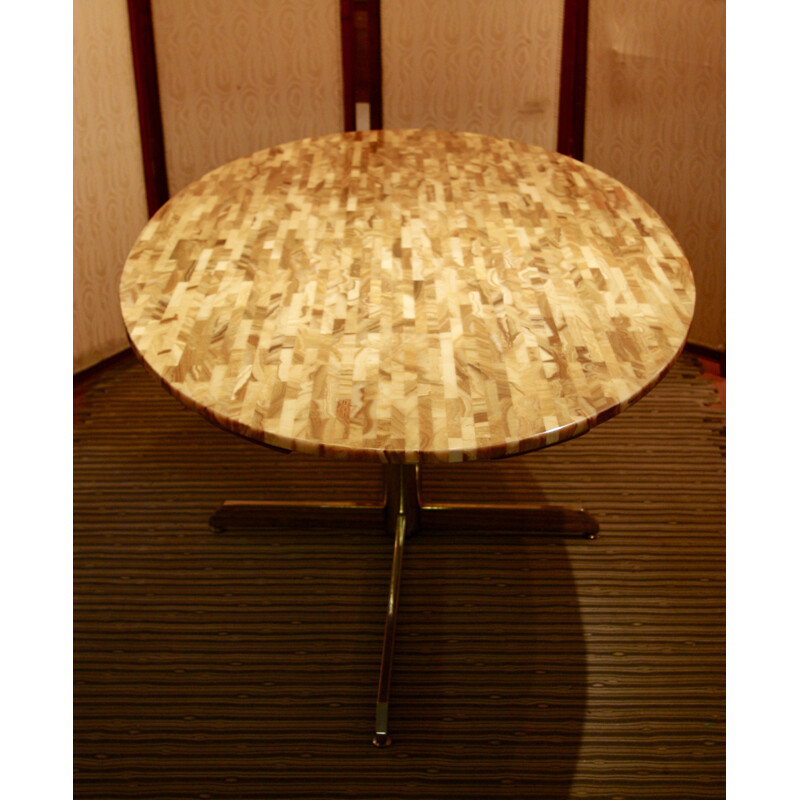 Vintage agate table top with Floorence Knoll base 1970