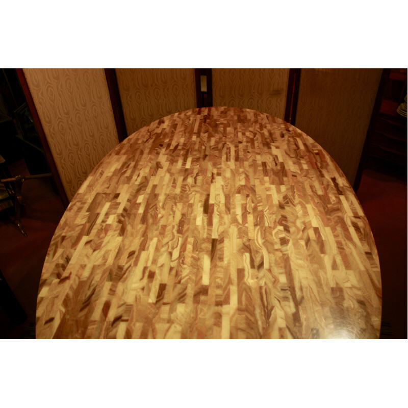 Vintage agate table top with Floorence Knoll base 1970