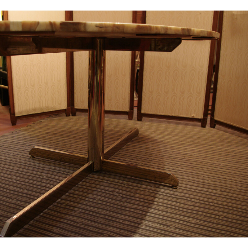 Table plateau vintage agate pietement Floorence Knoll 1970