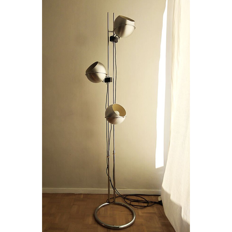 Vintage floor lamp with 3 globes Reggiani edition 1970