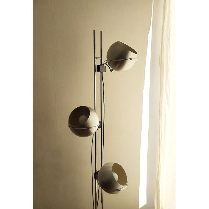 Vintage floor lamp with 3 globes Reggiani edition 1970