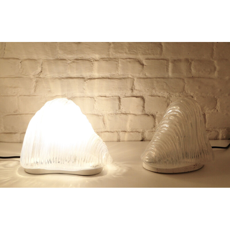 Pair of vintage Iceberg lamps by Carlo Nason for Mazzega, 1979