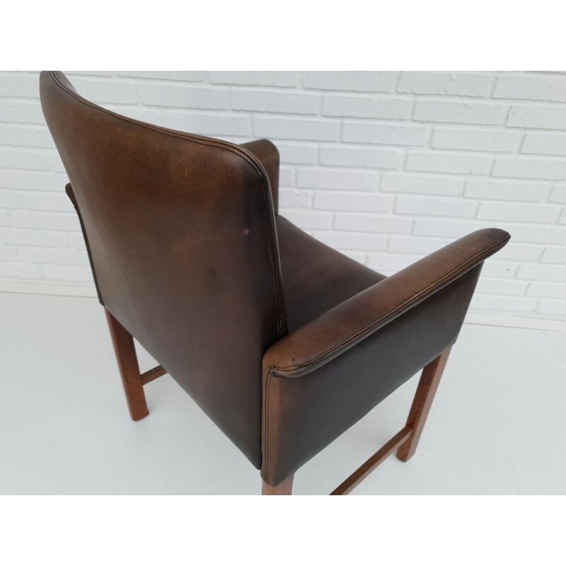 Vintage danish conference chairs by Hans Olsen, original leather, solid rosewood 1960