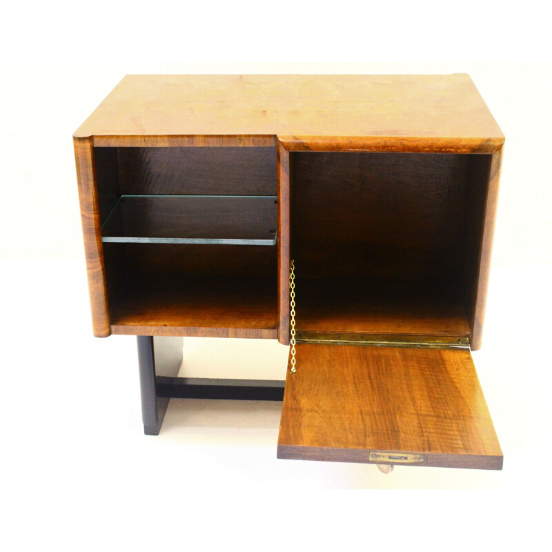 Vintage Art Deco small piece of furniture made of walnut 