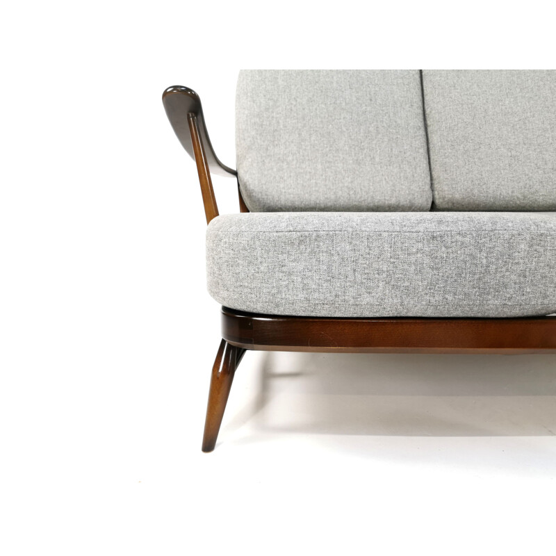 3 Seater Sofa Couch by Ercol in Soft Grey Herringbone 