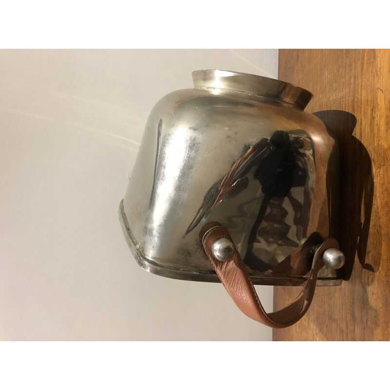 Large champagne bucket with leather handles