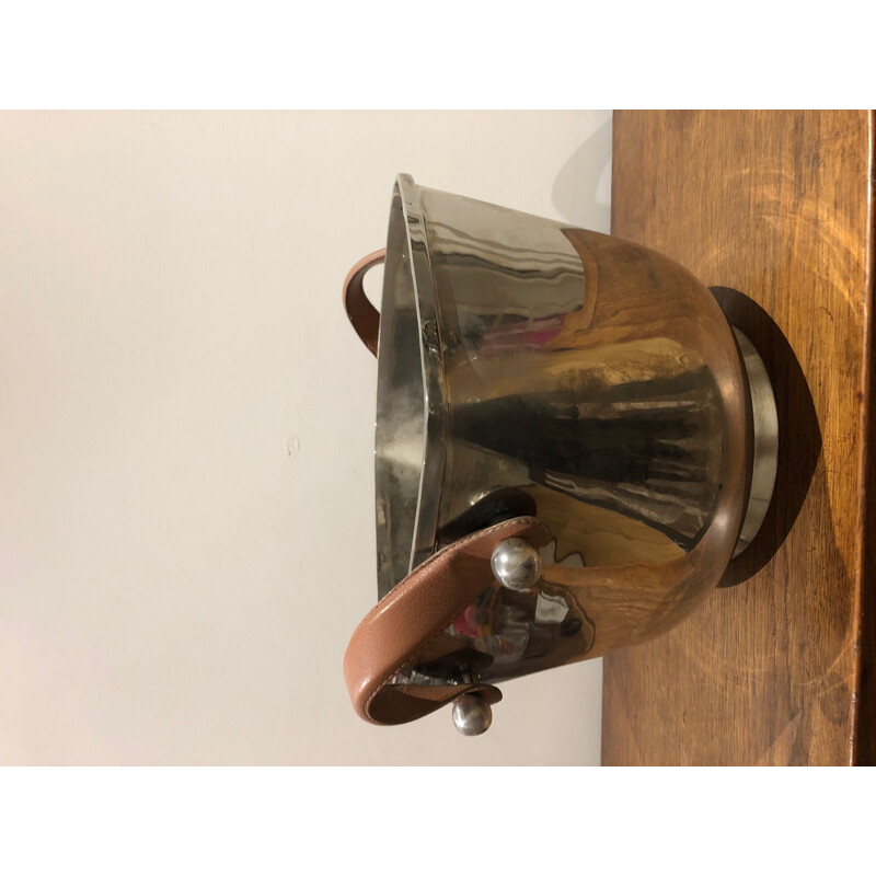 Large champagne bucket with leather handles