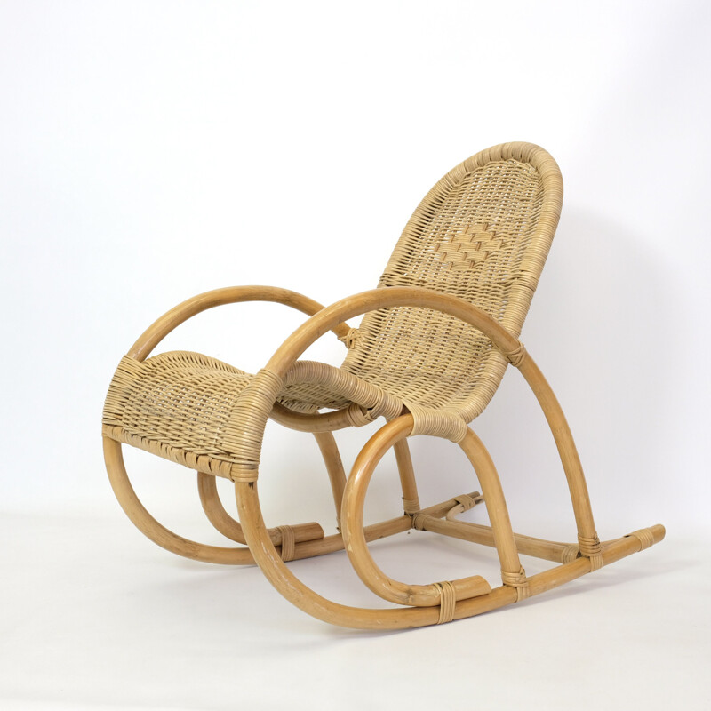 Fauteuil à bascule vintage pour enfant, vers 1970