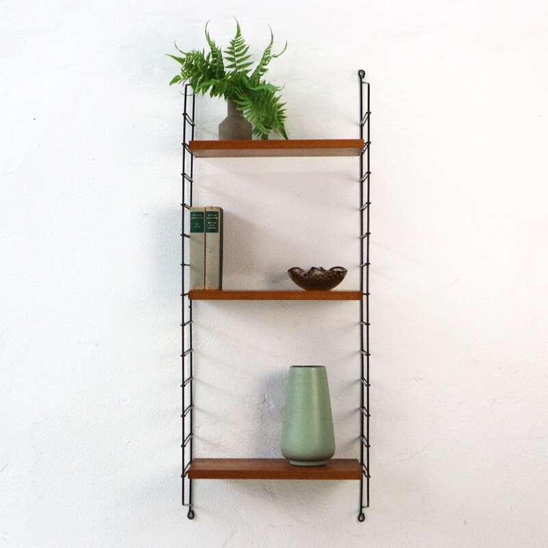 Vintage teak wall unit, 1950s