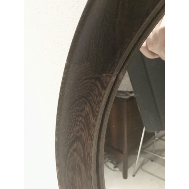 Round Vintage Wenge Wall Mirror by Uno & Osten Kristiansson