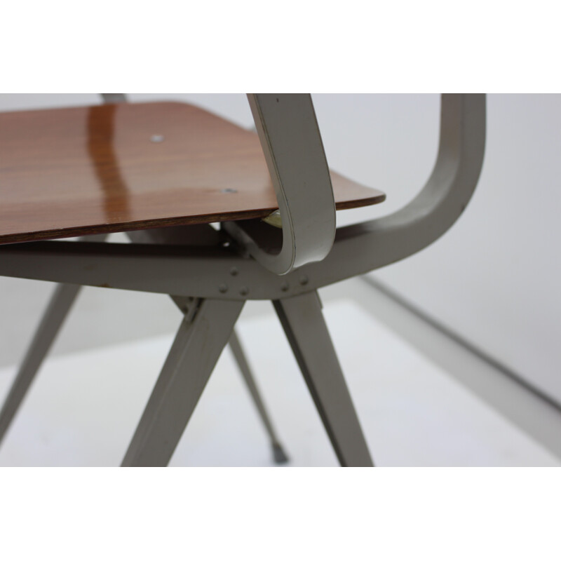 Ahrend de Cirkel vintage Scandinavian "Result" chair in plywood and steel, Friso KRAMER - 1950s