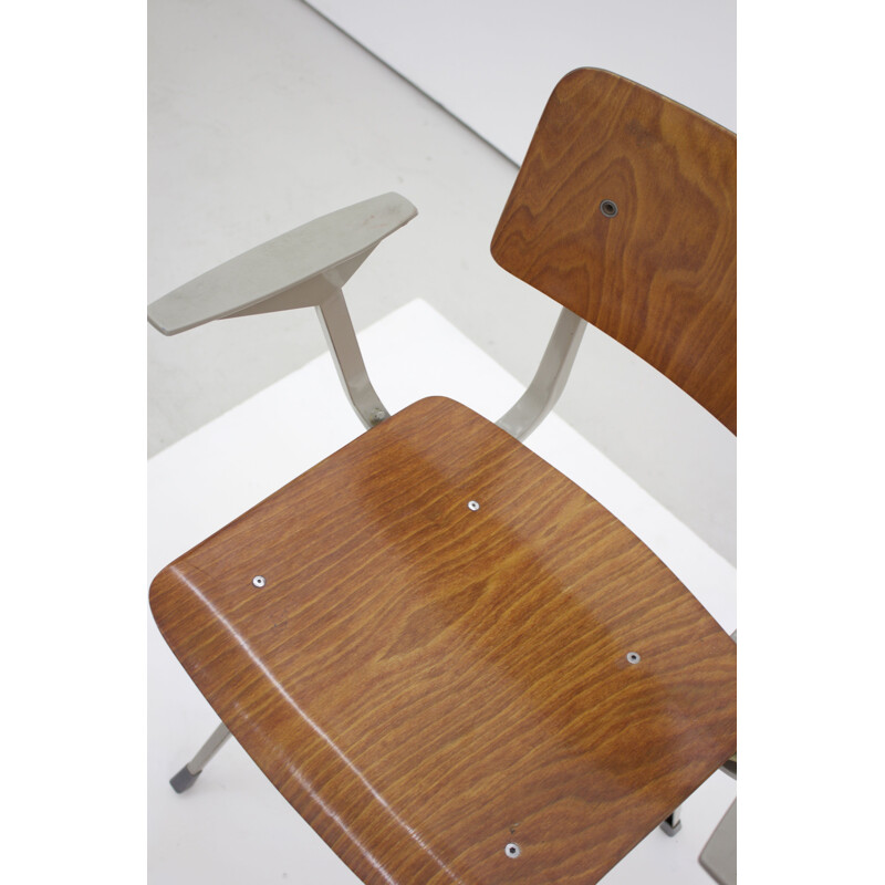 Ahrend de Cirkel vintage Scandinavian "Result" chair in plywood and steel, Friso KRAMER - 1950s