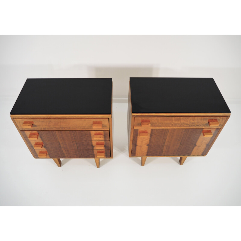 Set of 2 vintage nightstands 1970s