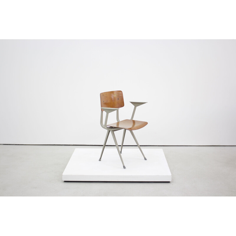 Ahrend de Cirkel vintage Scandinavian "Result" chair in plywood and steel, Friso KRAMER - 1950s