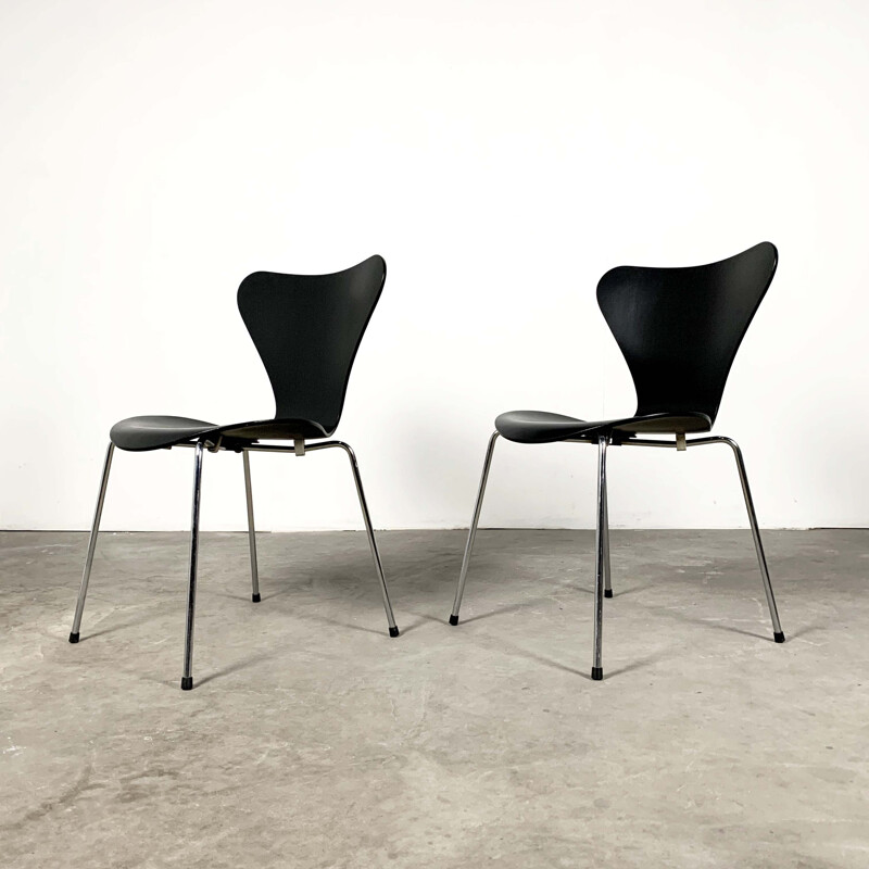 Set of 6 vintage "3107 Butterfly" Chairs by Arne Jacobsen for Fritz Hansen, 1960s