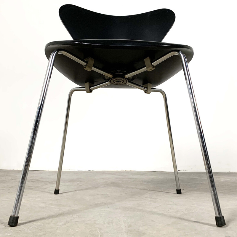 Set of 6 vintage "3107 Butterfly" Chairs by Arne Jacobsen for Fritz Hansen, 1960s