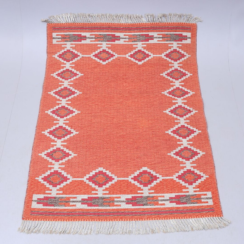 Vintage Scandinavian reversible Röllakan rug 1950