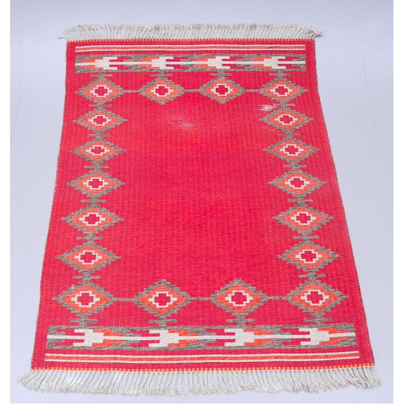 Vintage Scandinavian reversible Röllakan rug 1950