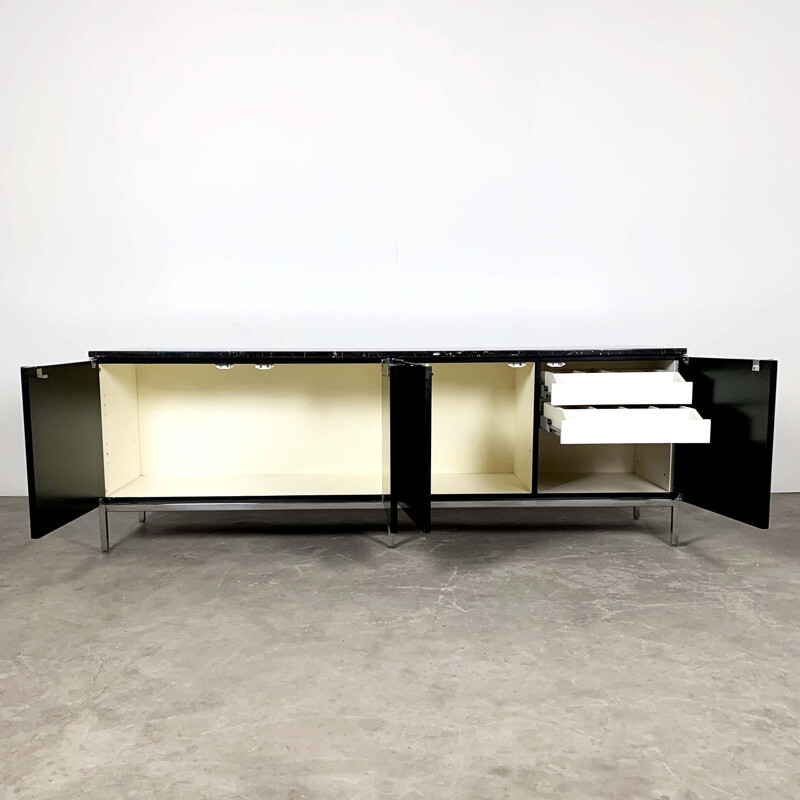 Black Marble Sideboard by Florence Knoll Bassett for Knoll