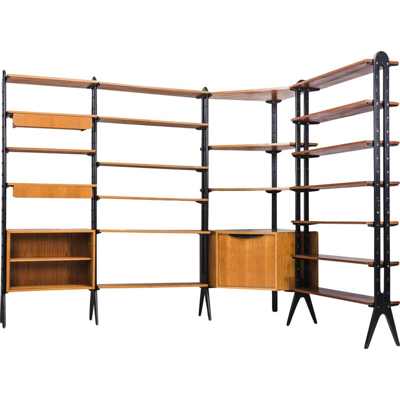 Teak vintage modular shelf, 1960s