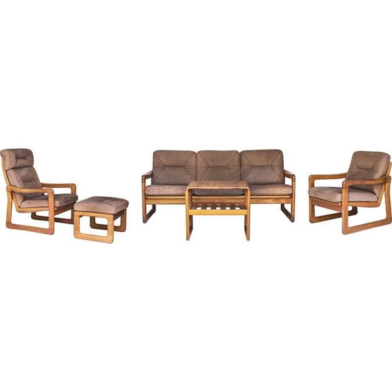 Teak vintage living room set by Möbelfabrik Holstebro, 1970s