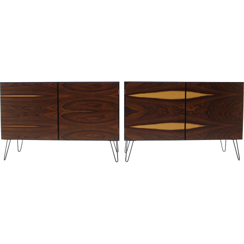 Pair of rosewood vintage side tables by Omann Jun, 1960s