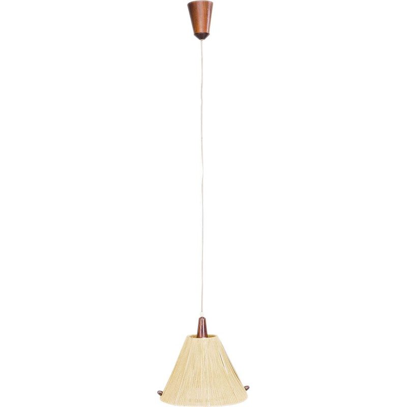 Vintage Raffia pendant lamp from Temde, 1960s