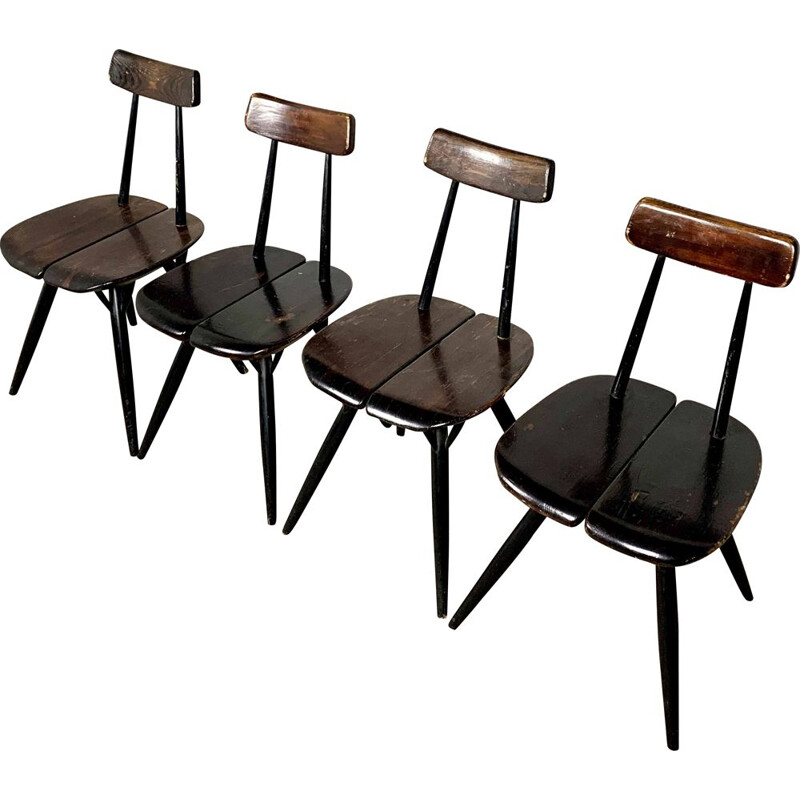Set of 4 Pirkka Dining Chairs by Ilmari Tapiovaara, 1960s