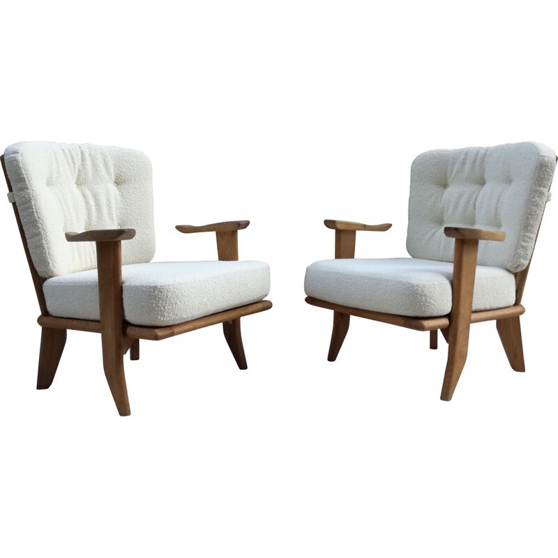 Paire de fauteuils vintage par Guillerme et Chambron pour Votre Maison 1960