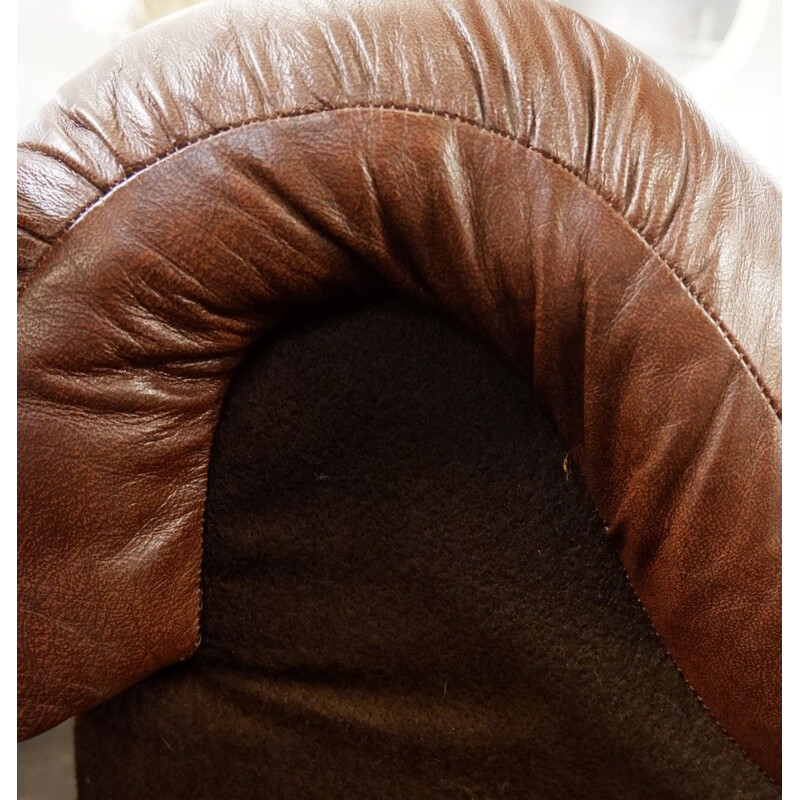  Vintage DS 600 "Non Stop" brown leather sofa by De Sede, Switzerland, 1970