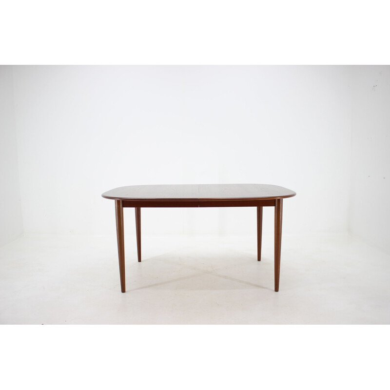 Vintage Danish oval teak extendable table, 1960