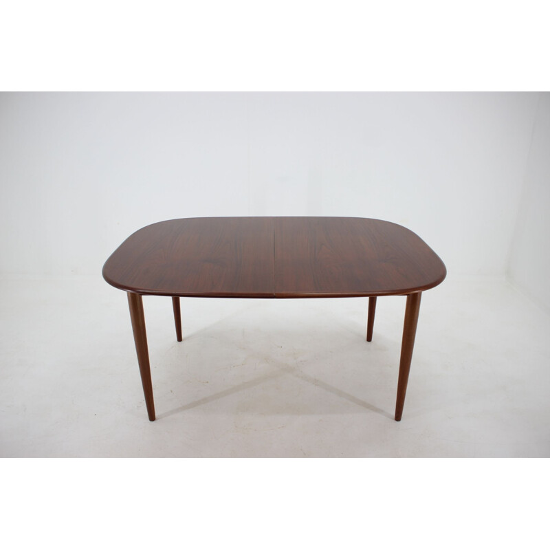 Vintage Danish oval teak extendable table, 1960