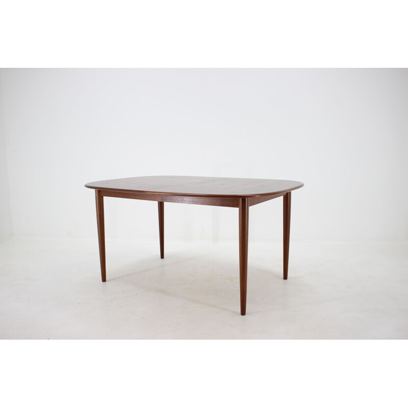 Vintage Danish oval teak extendable table, 1960