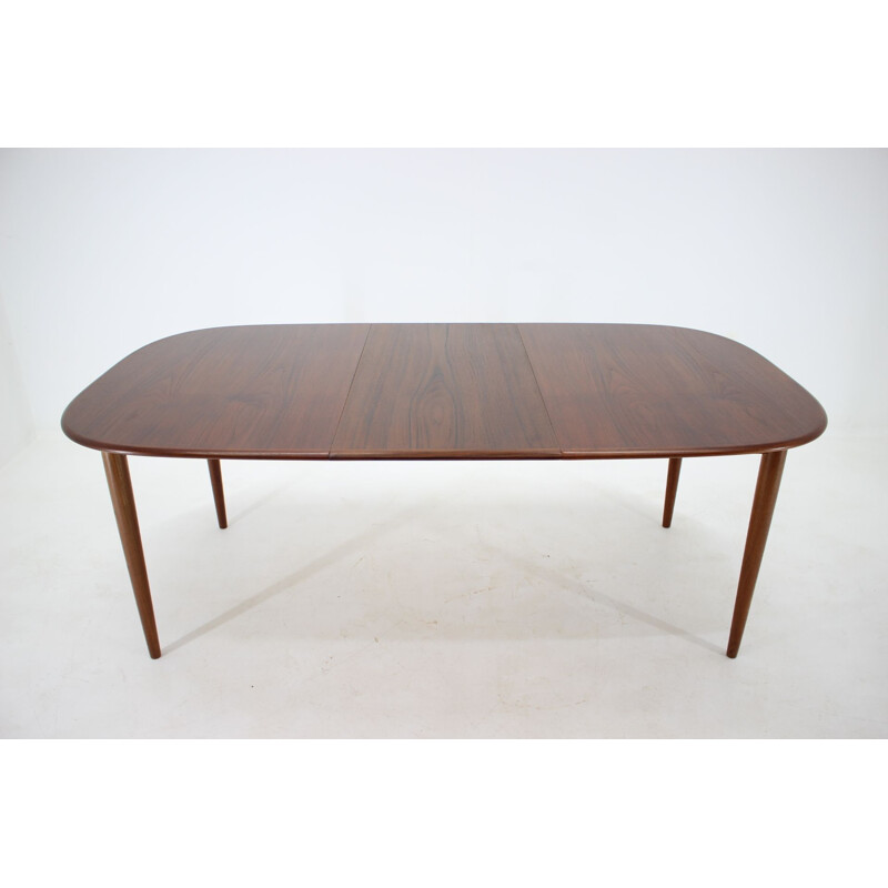 Vintage Danish oval teak extendable table, 1960