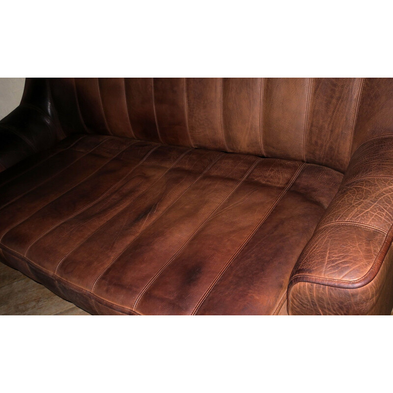 De Sede DS44 Buffalo Leather 3-Seater Sofa, 1970s