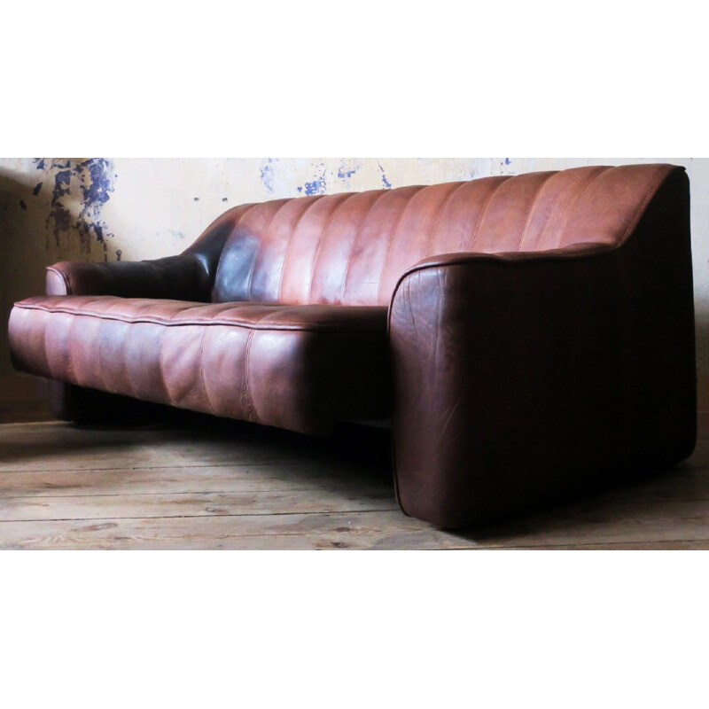 De Sede DS44 Buffalo Leather 3-Seater Sofa, 1970s